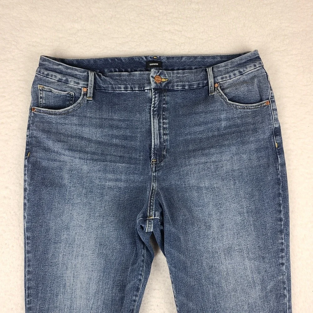 EXPRESS Jeans Womens XL Short 18-22 Straight Ankle High Rise Ultra Hyper Stretch